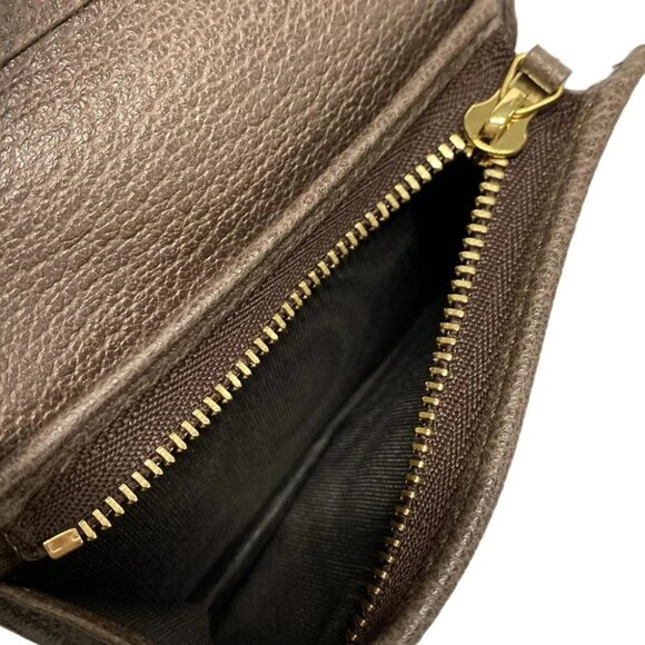 Auth GUCCI Ophidia 523155 Dark Brown Beige Multi PVC Leather Bifold Wallet - Picture 8 of 11